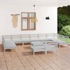 vidaXL 13 Piece Garden Lounge Set White Solid Wood Pine