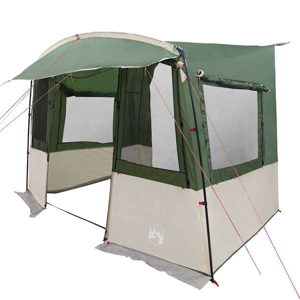 vidaXL Tailgate Tent for Caravan Rectangular Green 352 x 250 x 240 cm