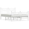vidaXL Metal Bed Frame without Mattress with Footboard White 140x200cm