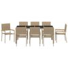vidaXL Garden Dining Set 9 pcs Beige Poly Rattan