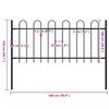 vidaXL Garden Fence with Hoop Top Steel 181x100 cm Black