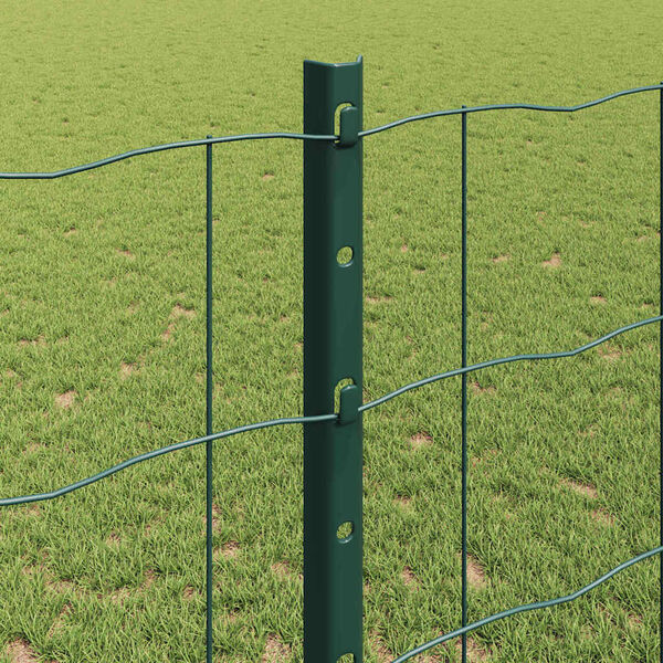 vidaXL Fence with Post Green 1.2 x 25 m Steel