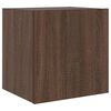 vidaXL TV Wall Cabinet with LED Lights Brown Oak 40.5x35x40 cm