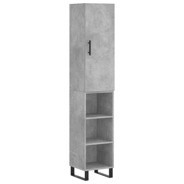 vidaXL Highboard Concrete Grey 34.5x34x180 cm Engineered Wood