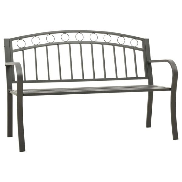 vidaXL Garden Bench Grey 120 cm Steel