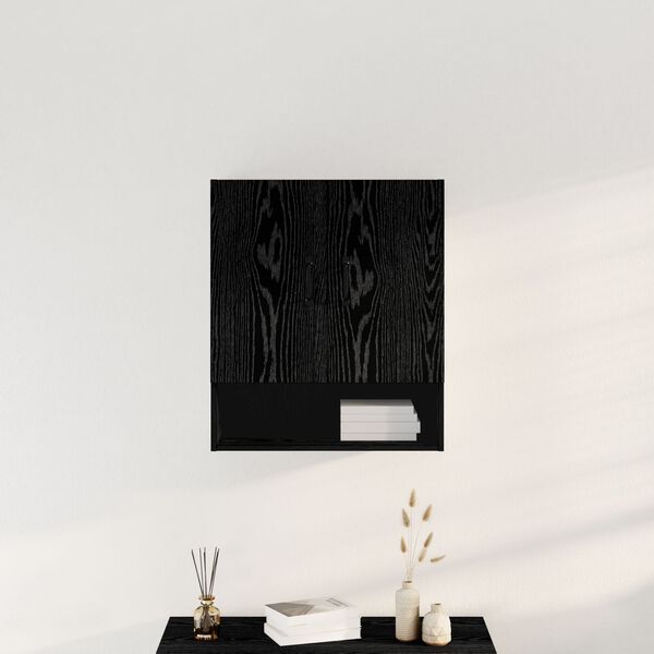 vidaXL Wall Cabinet Black Oak 60 x 30 x 70 cm Engineered Wood