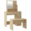 vidaXL Dressing Table Set with LED Sonoma Oak Engineered Wood