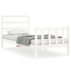 vidaXL Bed Frame without Mattress White 90x190 cm Single Solid Wood Pine