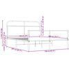 vidaXL Metal Bed Frame without Mattress Brown Oak 150x200 cm King Size