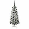 vidaXL Artificial Hinged Christmas Tree Green and White 120 cm