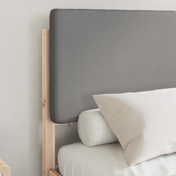 vidaXL Bed Frame with Upholstered Headboard Light Grey 120 x 190 cm