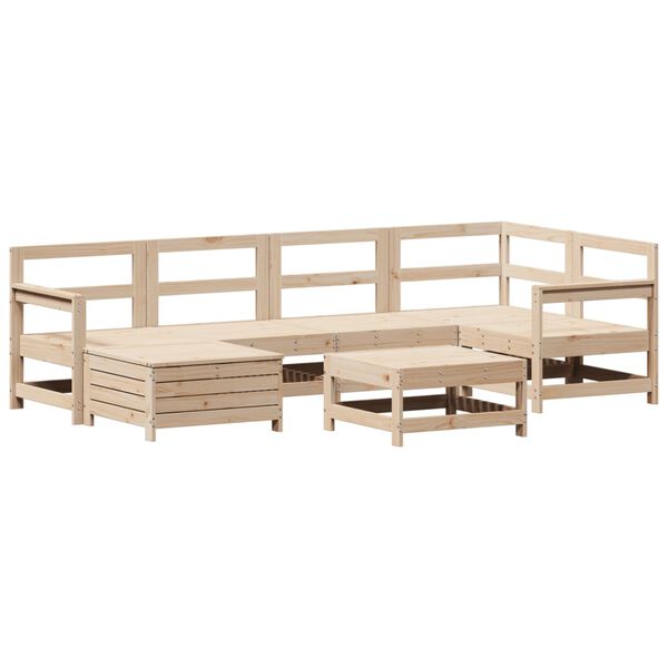 vidaXL 7 Piece Garden Sofa Set Solid Wood Pine