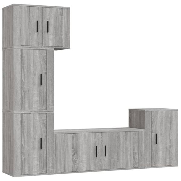 vidaXL 5 Piece TV Cabinet Set Grey Sonoma Engineered Wood