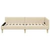 vidaXL Corner Bed Frame with Headboard Cream 90 x 190 cm Fabric