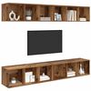 vidaXL TV Cabinet Set Wall-mounted 4 pcs Old Wood 37 x 37 x 107.5 cm