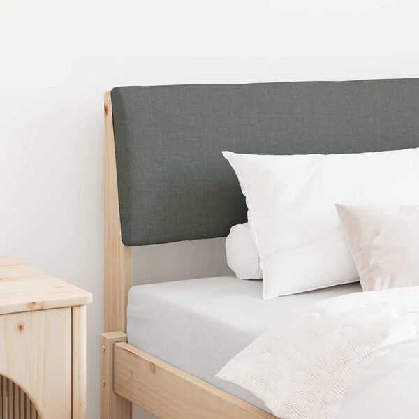 vidaXL Upholstered Headboard Dark Grey 100 cm Solid Pine Wood