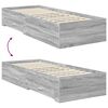 vidaXL Bed Frame Grey Sonoma and Silver 75 x 190 cm Engineered Wood