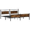 vidaXL Metal Bed Frame without Mattress Smoked Oak 193x201 cm