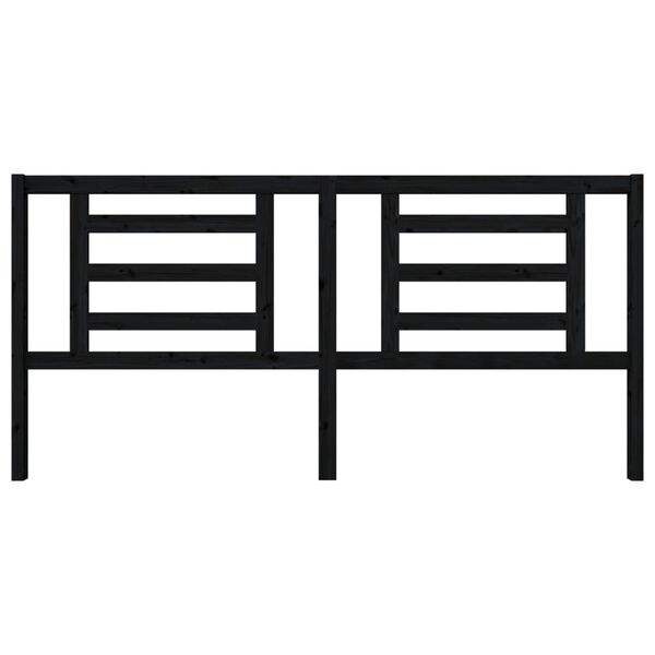 vidaXL Bed Headboard Black 206x4x100 cm Solid Pine Wood