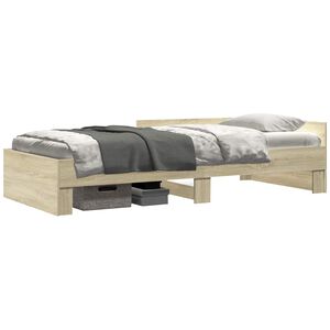 vidaXL Bed Frame with Headboard Sonoma Oak 80 x 200 cm Engineered Wood