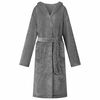vidaXL Bathrobe Hoodie Dark Grey XXXL Flannel