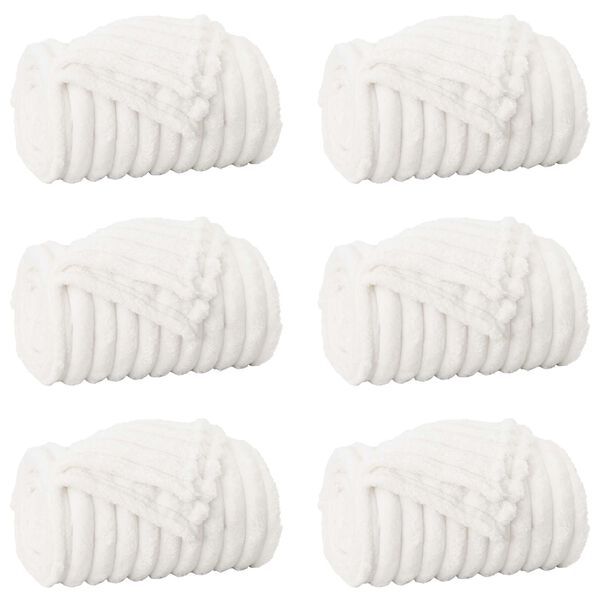 vidaXL Throw Blankets 6 pcs White 240 x 220 cm Fleece