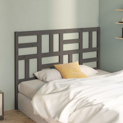 vidaXL Bed Headboard Grey 166x4x104 cm Solid Wood Pine