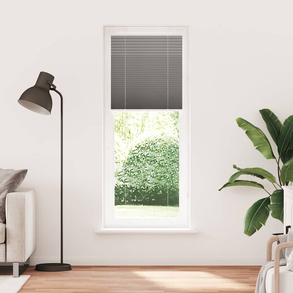 vidaXL Pleated Blind Anthracite 70x200 cm Fabric Width 69.4 cm Polyester