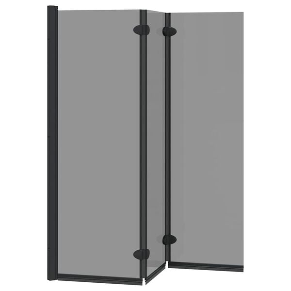 Shower Enclosure Manual Black 130 x 138 cm ESG Glass and Aluminium