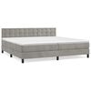 vidaXL Box Spring Bed with Mattress Light Grey 200x200 cm Velvet