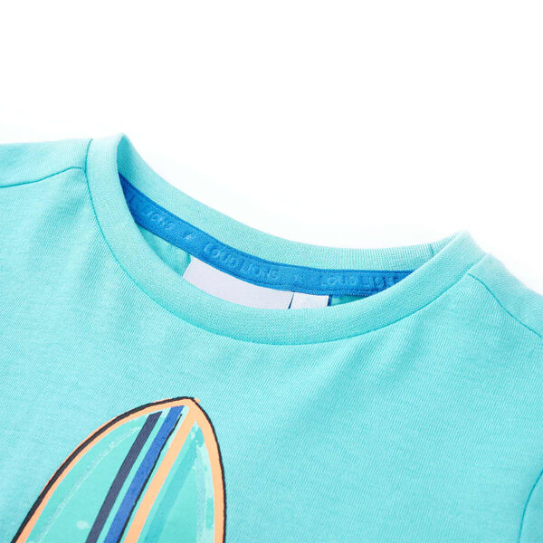 Kids' T-shirt with Short Sleeves Aqua 128