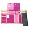 vidaXL Bunk Bed without Mattress with Slide and Curtains Pink 90x190 cm Single