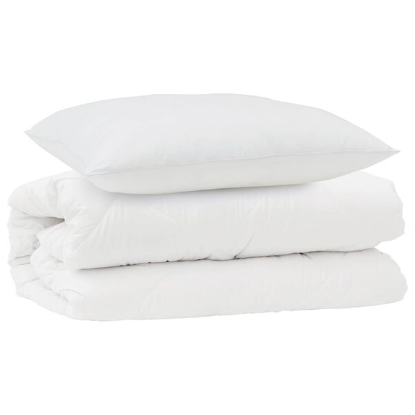 vidaXL Duvet Set with Pillow 2 pcs White Microfibre