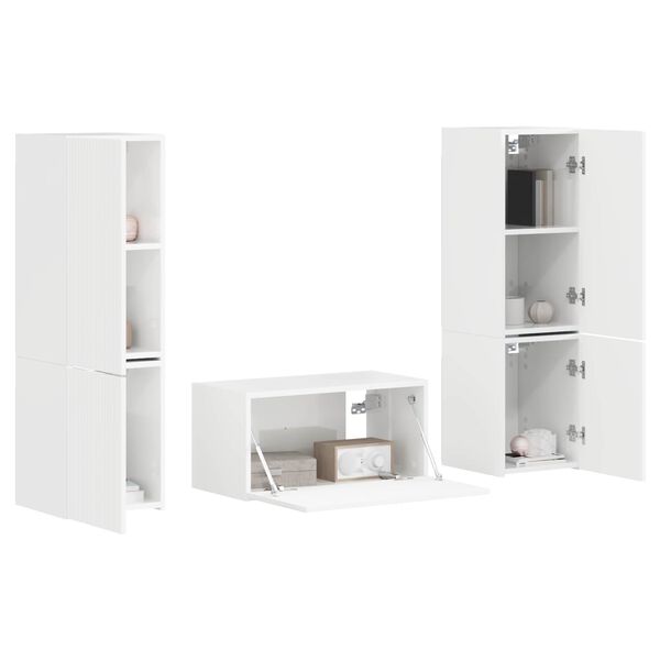 vidaXL TV Cabinet Set 5 pcs High Gloss White Engineered Wood
