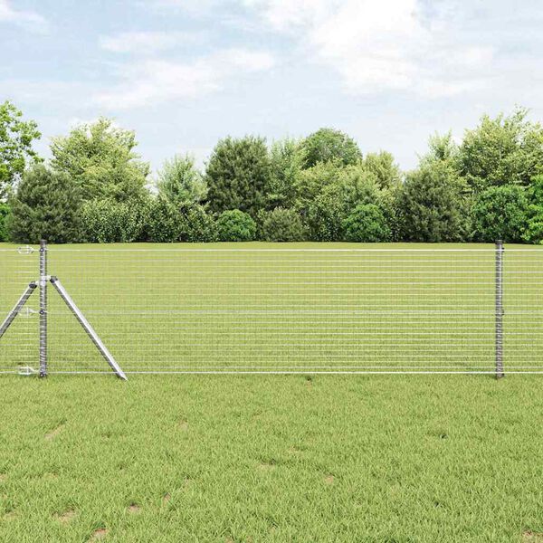 vidaXL Welded Wire Fence Silver 0.4 x 10 m