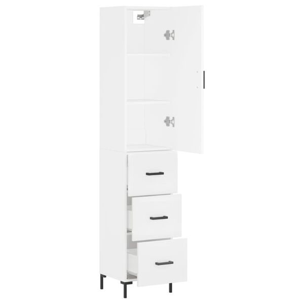 vidaXL Highboard White 34.5x34x180 cm Engineered Wood