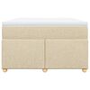 vidaXL Box Spring Bed with Mattress Cream 120x200 cm Fabric