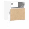 vidaXL Wall-mounted Bedside Cabinet with LED Lights White