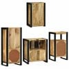 vidaXL Bathroom Furniture Set with Shelf 4 pcs Brown Soild Mango Wood