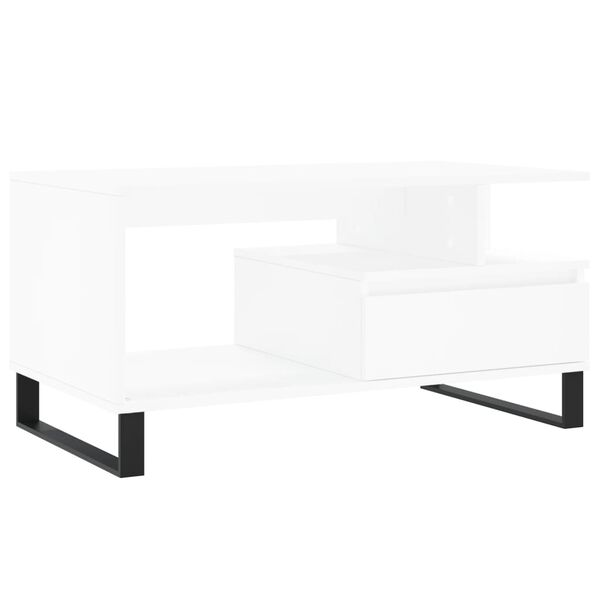 vidaXL Coffee Table White 90x49x45 cm Engineered Wood