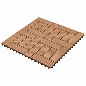 vidaXL Decking Tile 22 pcs Brown 30 x 30 cm WPC