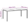 vidaXL Garden Table 190x90x75 cm Tempered Glass and Poly Rattan Brown