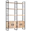 vidaXL Bookcase | Brown and Black | Solid mango wood and powder-coated iron