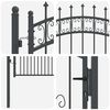 vidaXL Fence Gate with Spear Top Black 103x150 cm Powder-coated Steel
