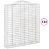 vidaXL Arched Gabion Baskets 18 pcs 200x50x220/240 cm Galvanised Iron