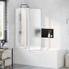 Shower Bath Screen Wall 141 x 132 cm 3 Panels Foldable