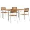 vidaXL Garden Dining Set 5 pcs Solid Acacia Wood and Stainless Steel