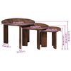 vidaXL Nesting Coffee Tables 3 pcs Dark Brown Solid Mango Wood