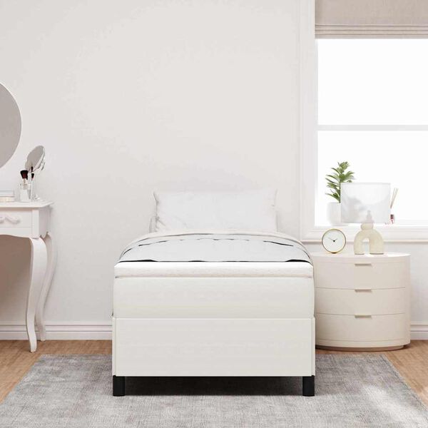 vidaXL Bed Frame Cream 100 x 200 cm Corduroy fabric