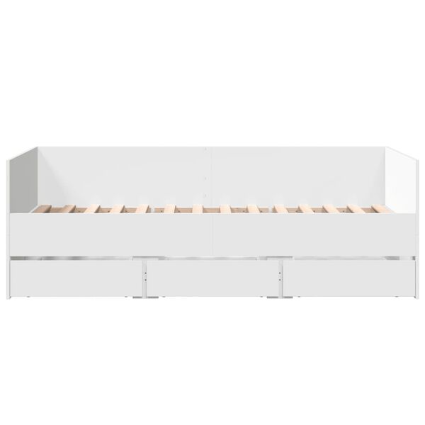 vidaXL Daybed with Drawers without Mattress White 75x190 cm Small Single